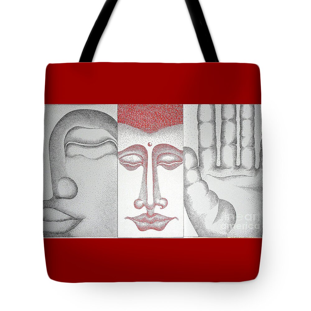 Pointillism Paintings Tote Bag featuring the painting Healing by Fei A