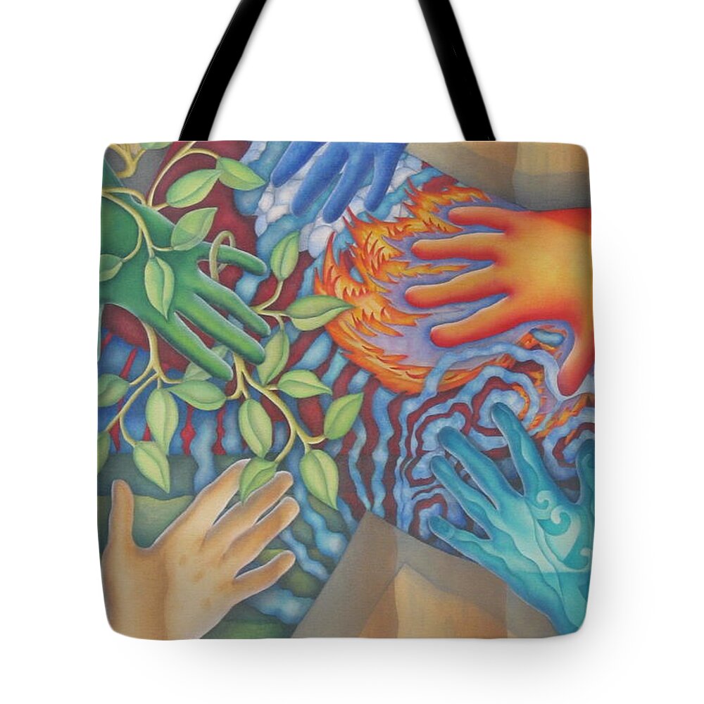 Nature. Love Tote Bag featuring the painting Healing Hands of Love by Jeniffer Stapher-Thomas