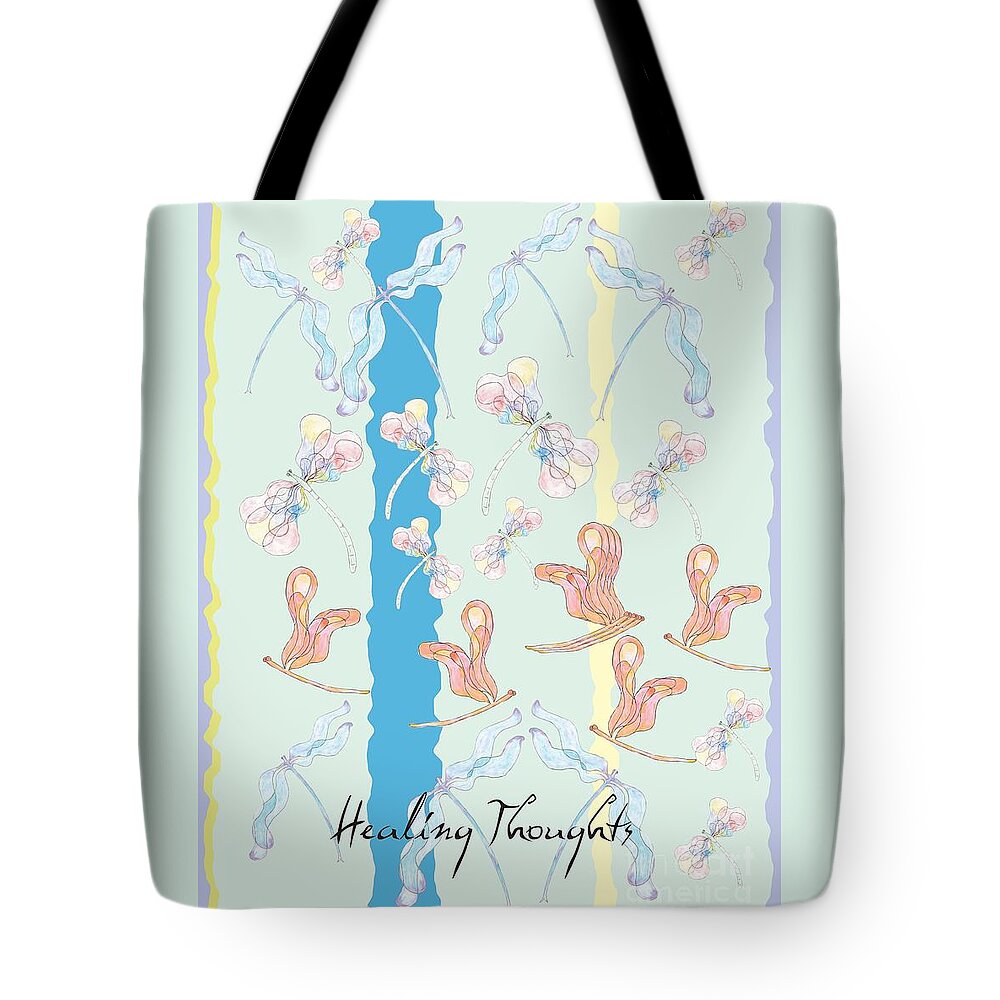 Healing Tote Bag featuring the digital art Healing Thoughts by Heather Hennick