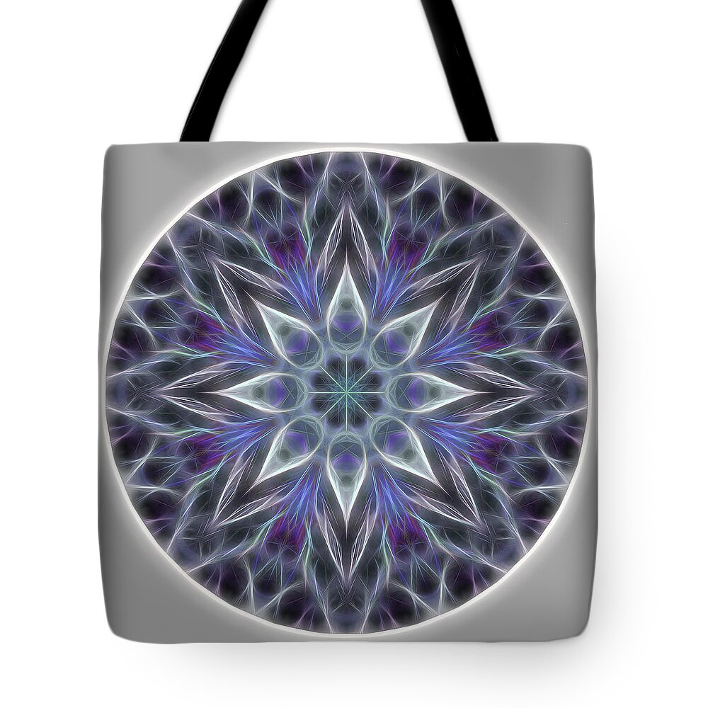 Mandala Tote Bag featuring the digital art Health and Happiness Mandala by Beth Sawickie