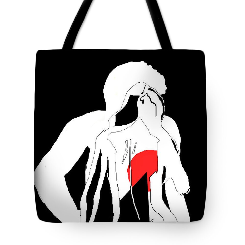 Man Tote Bag featuring the digital art Heart of a Woman by Shelley Jones