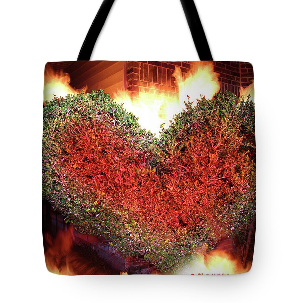 Lightpainting Tote Bag featuring the photograph Heart Shrub by Andrew Nourse