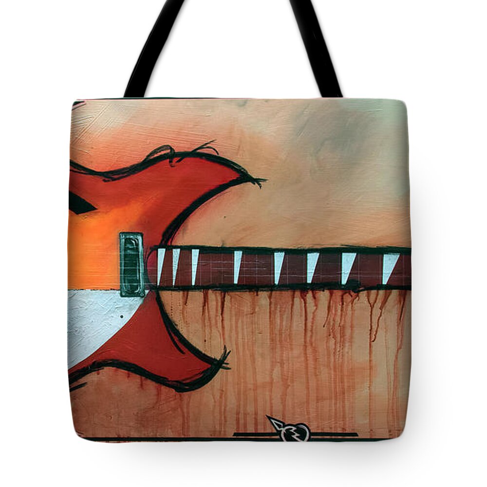 Rickenbacker Tote Bag featuring the painting Heartbreaking 12 String by Sean Parnell