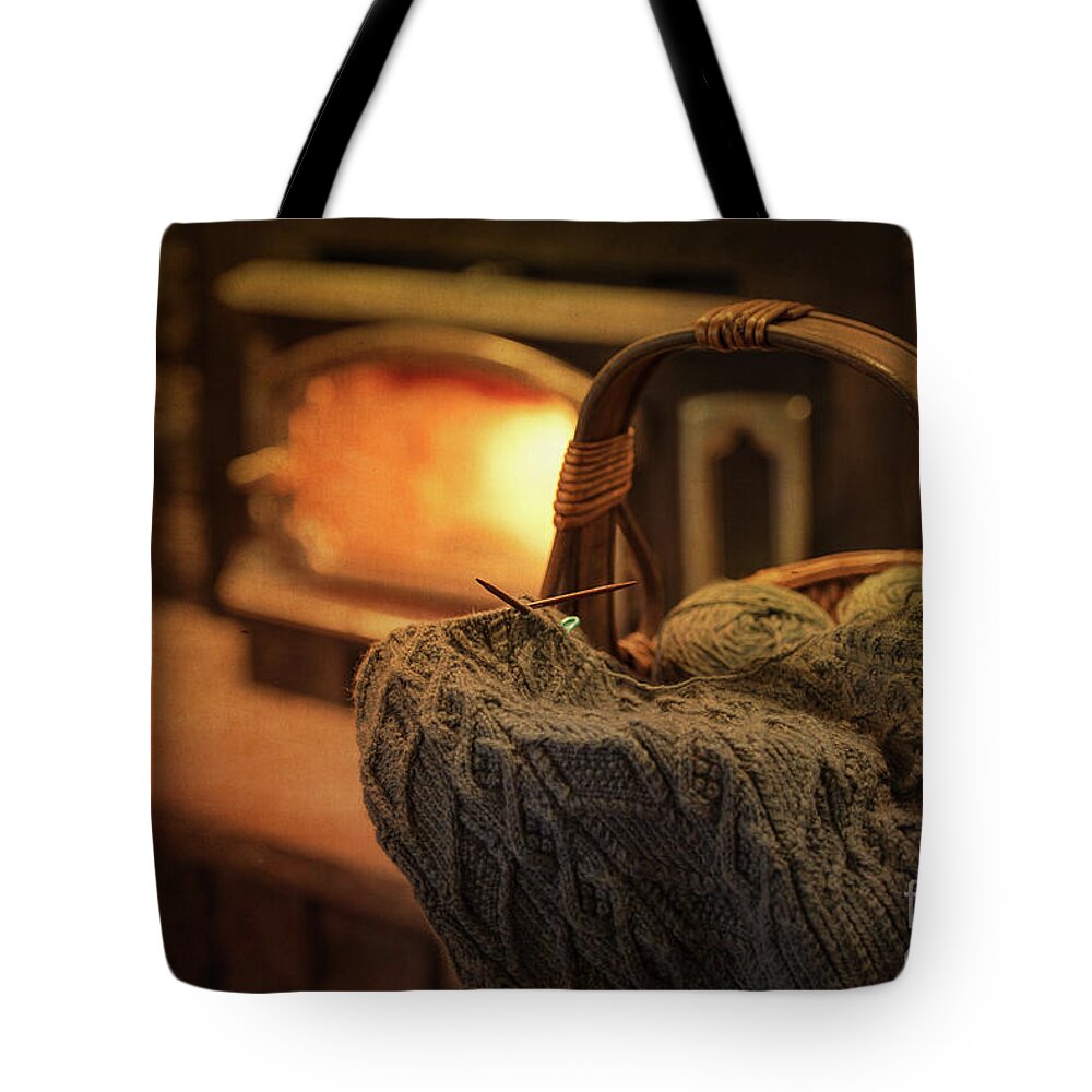 Fireplace Tote Bag featuring the photograph Hearth and Home by Nicki McManus
