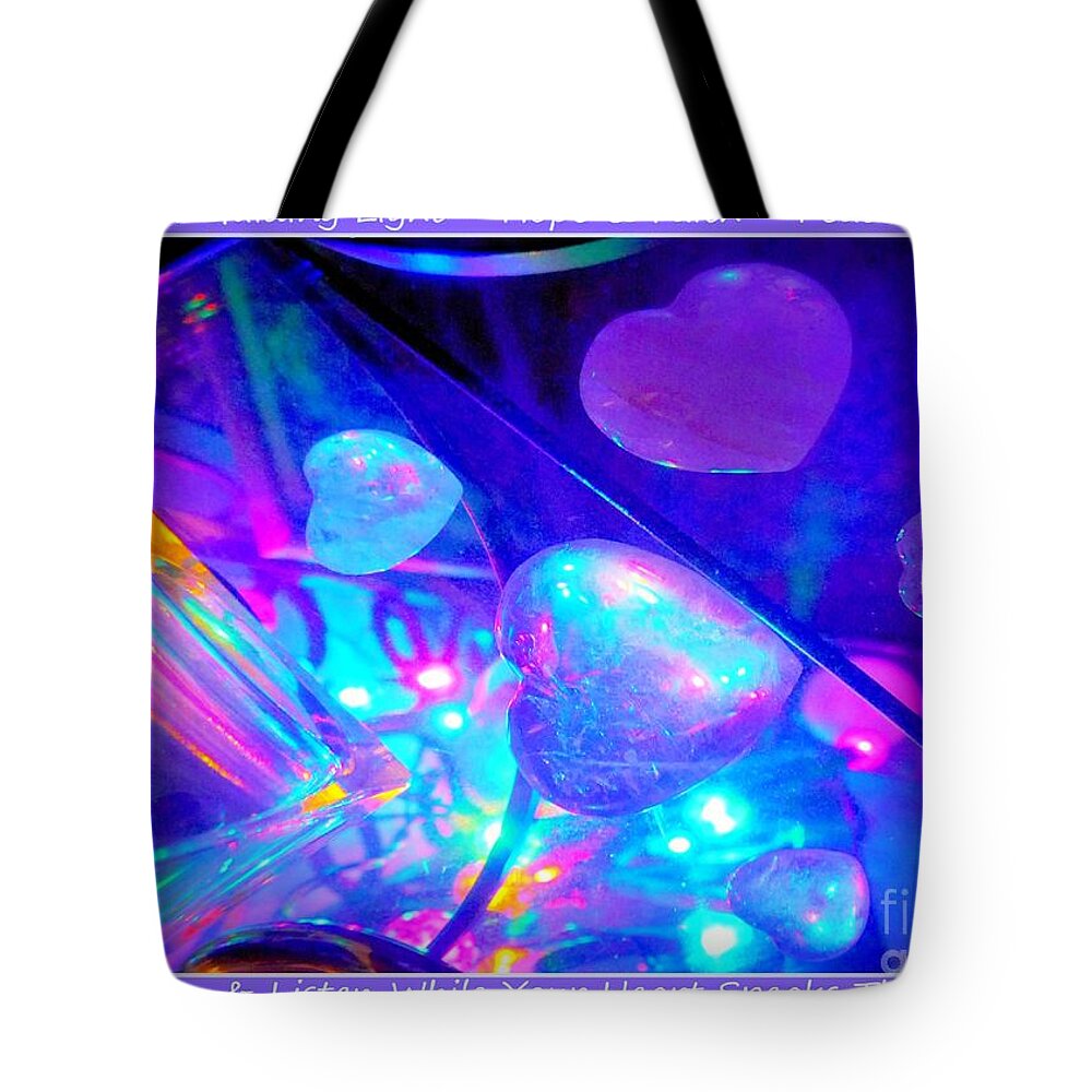 Hearts Tote Bag featuring the photograph Hearts Crystals Aglow by Mars Besso
