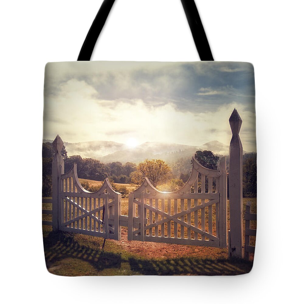 Gate Tote Bag featuring the photograph Heaven's Gate 2 by Tim Wemple
