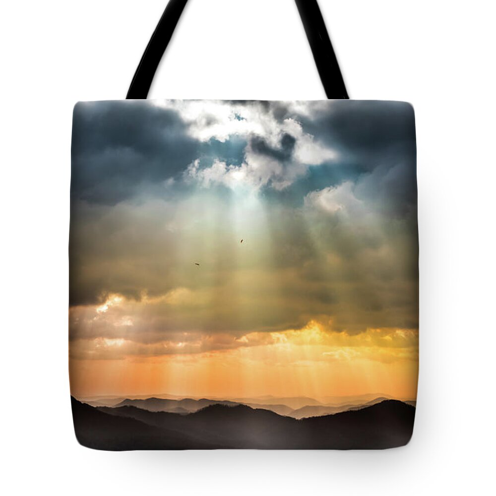 Sunbeams Tote Bag featuring the photograph Heaven's Lullaby by Karen Wiles