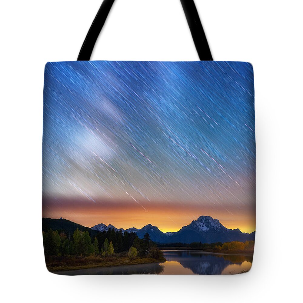 Mount Moran Tote Bag featuring the photograph Heavens Rains by Darren White