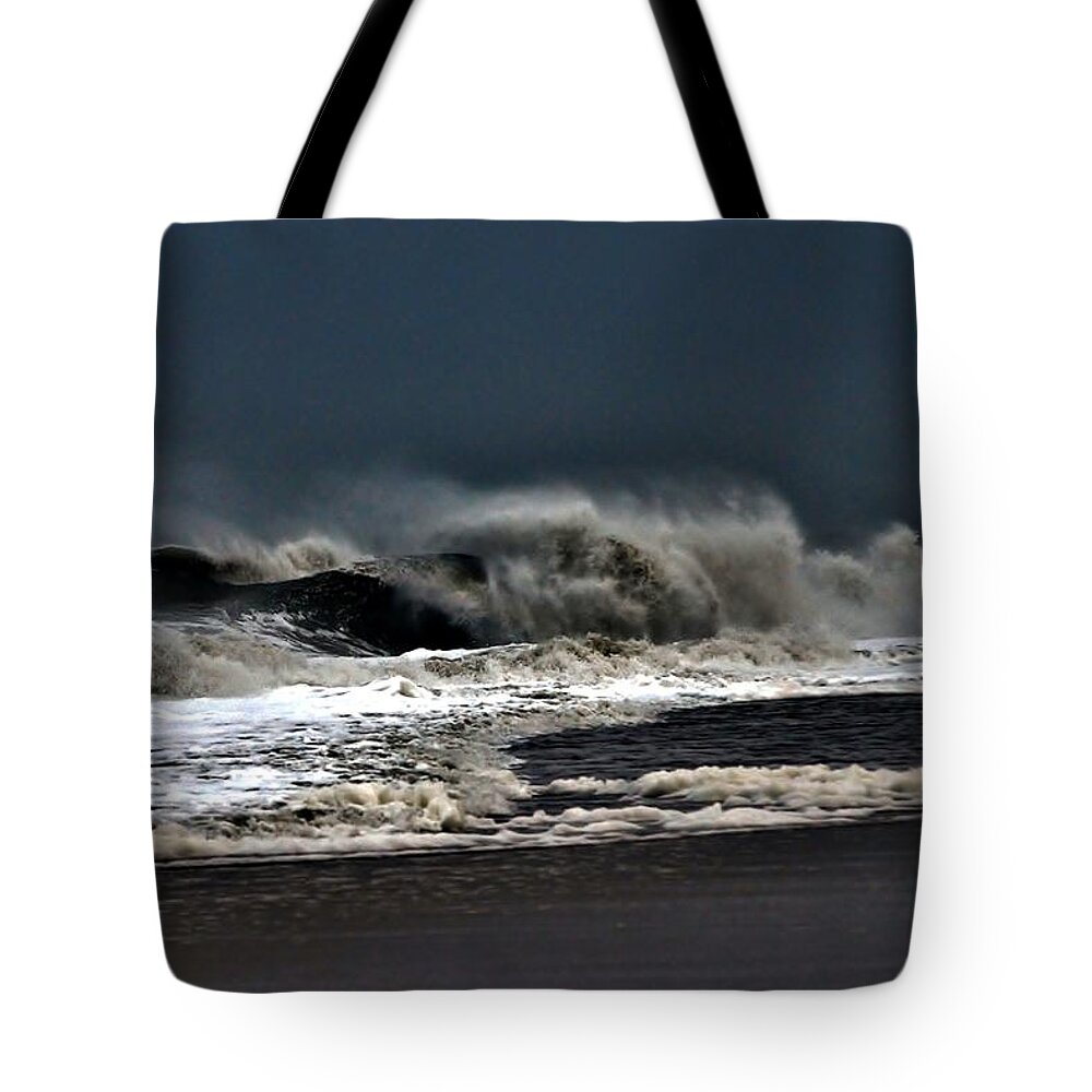 Surf Tote Bag featuring the photograph Stormy Surf by Kim Bemis