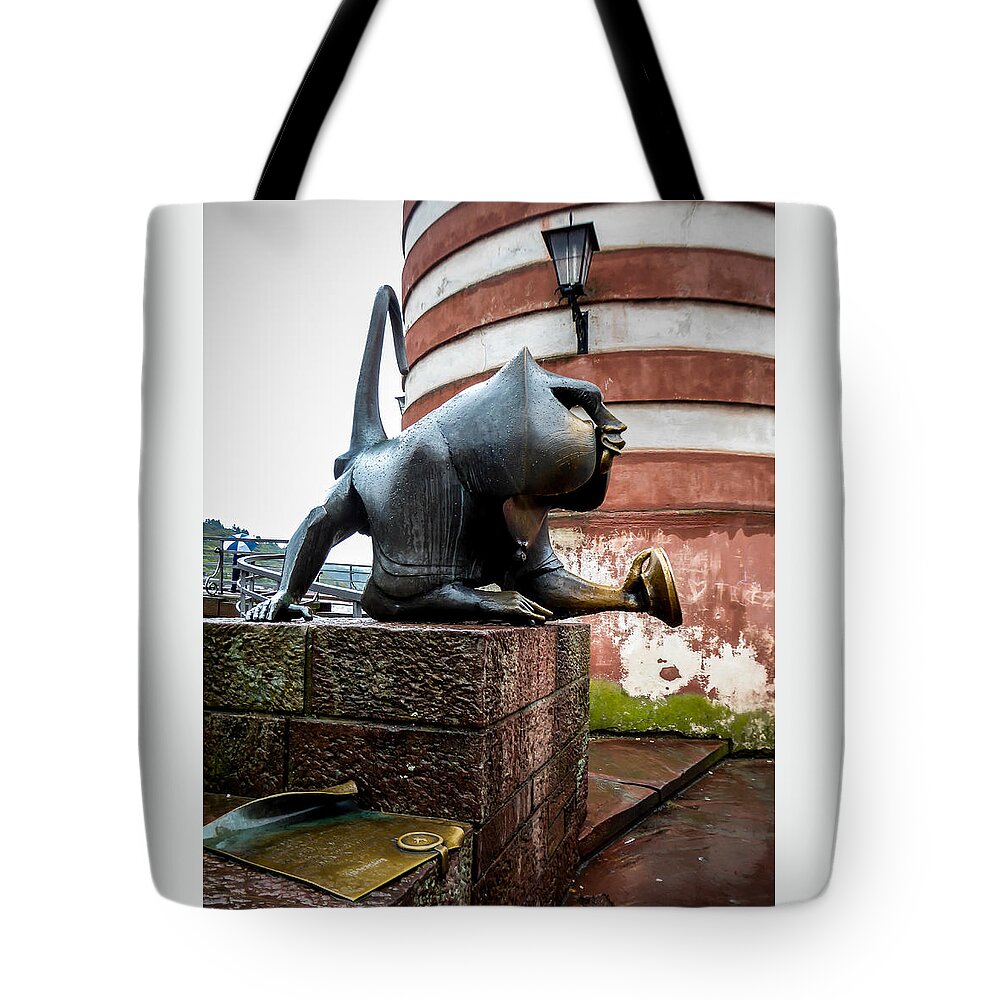Monkey Tote Bag featuring the photograph Heidelberg Monkey by Pamela Newcomb