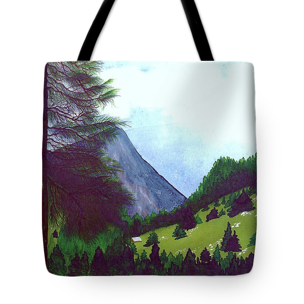 Original Painting Tote Bag featuring the painting Heidi's Place by Patricia Griffin Brett