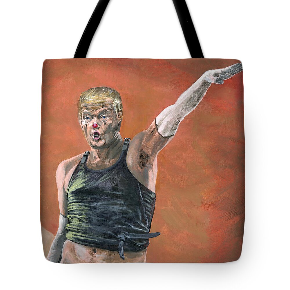 Clown Tote Bag featuring the painting Heil Trumpf by Matthew Mezo