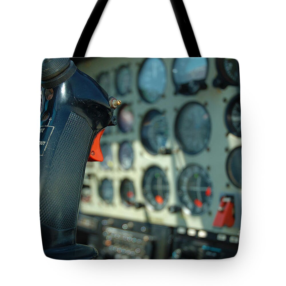 Helicopter Tote Bag featuring the photograph Helicopter Cockpit by Micah May