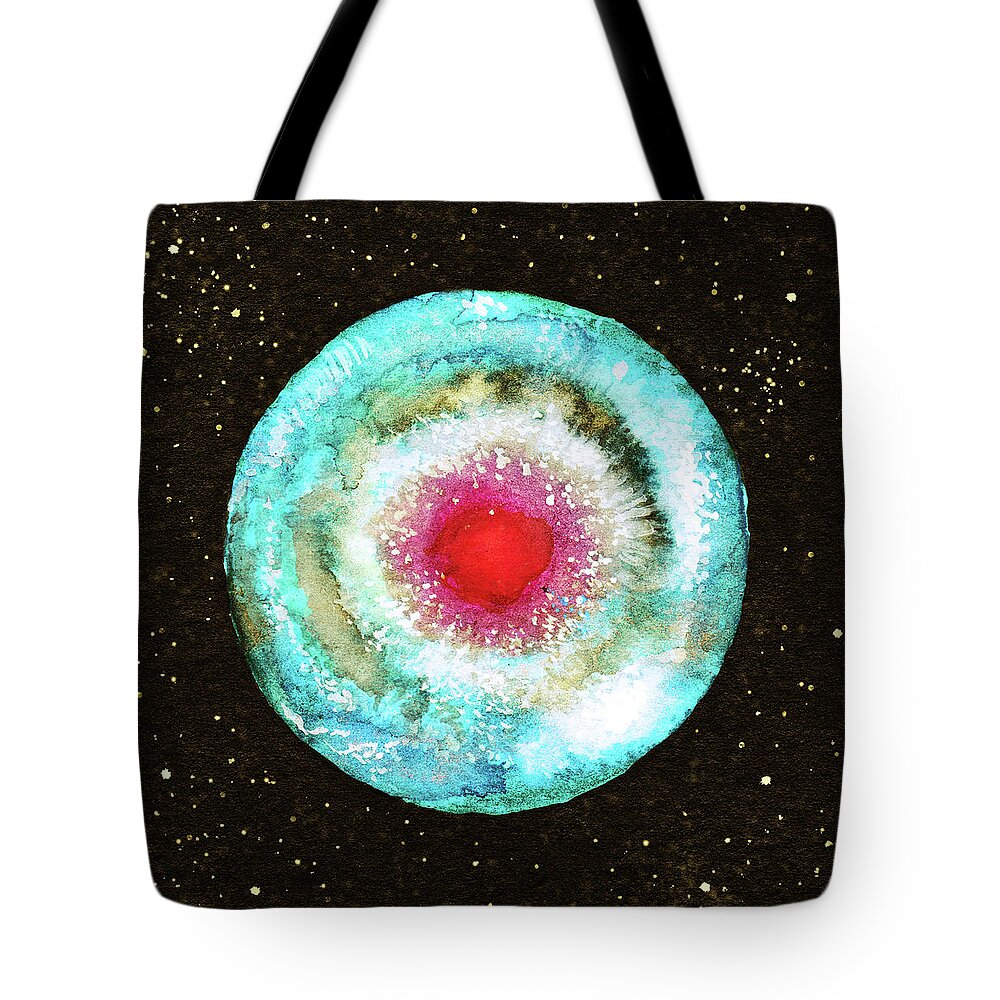 Sky Tote Bag featuring the painting Eye of God by Srimati Arya Moon