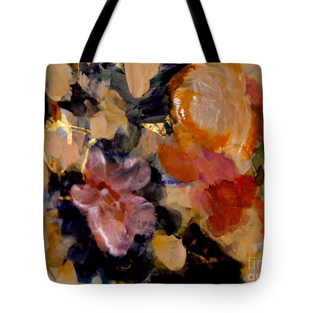 Abstract Gouache With Gold Ink Tote Bag featuring the painting Hello Sun Beams by Nancy Kane Chapman