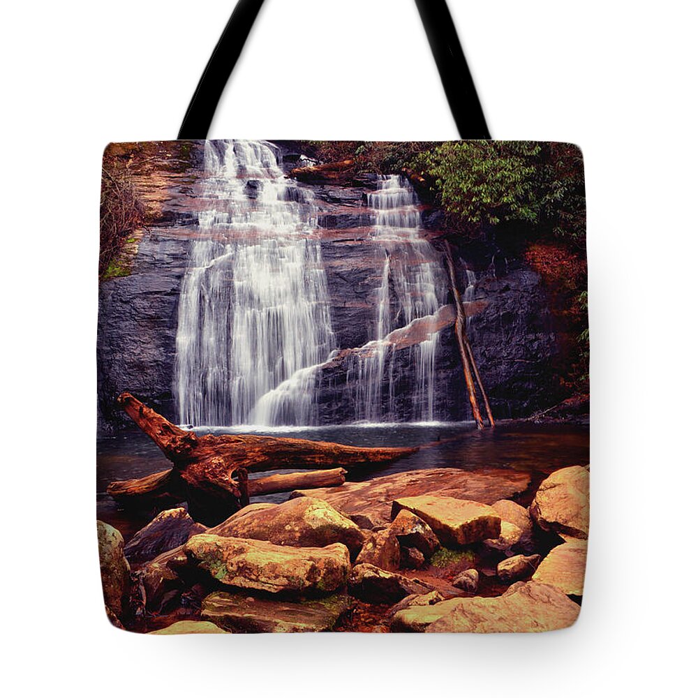 Waterfall Tote Bag featuring the photograph Helton Falls 003 by George Bostian