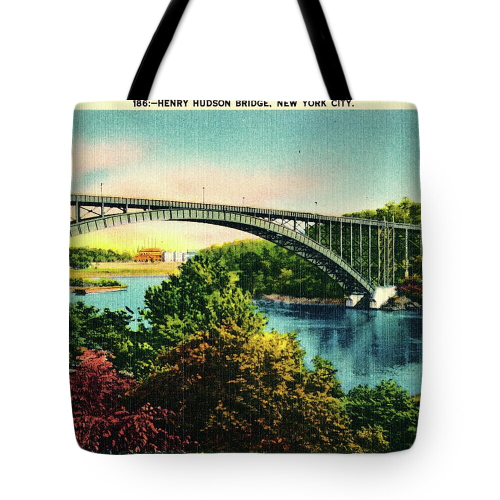 Postcard Tote Bag featuring the photograph Henry Hudson Bridge Postcard by Cole Thompson