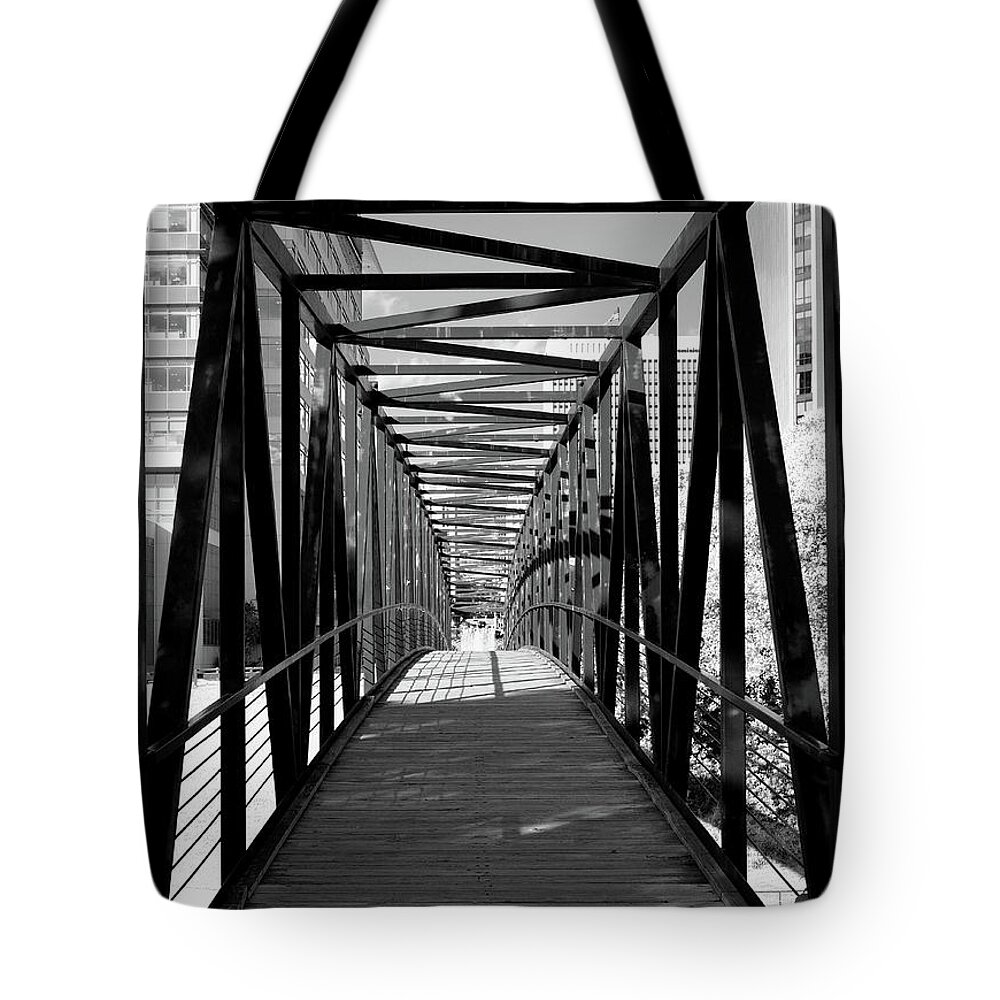Bridge Tote Bag featuring the photograph Here and Beyond by Karen Harrison Brown