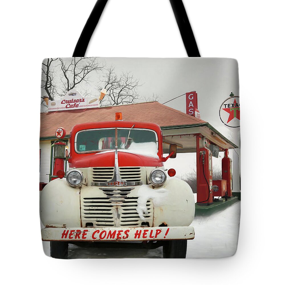 Here Comes Help Tote Bag featuring the photograph Here Comes Help by Lori Deiter