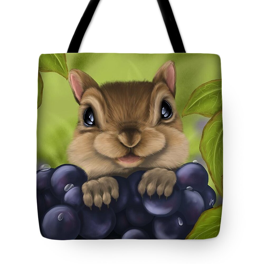 Squirrel Tote Bag featuring the painting Here I am by Veronica Minozzi