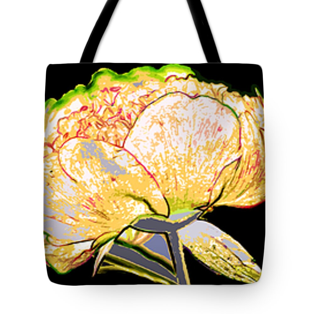 Peony Tote Bag featuring the photograph Here Today and Gone Tomorrow Triptych by Angelina Tamez