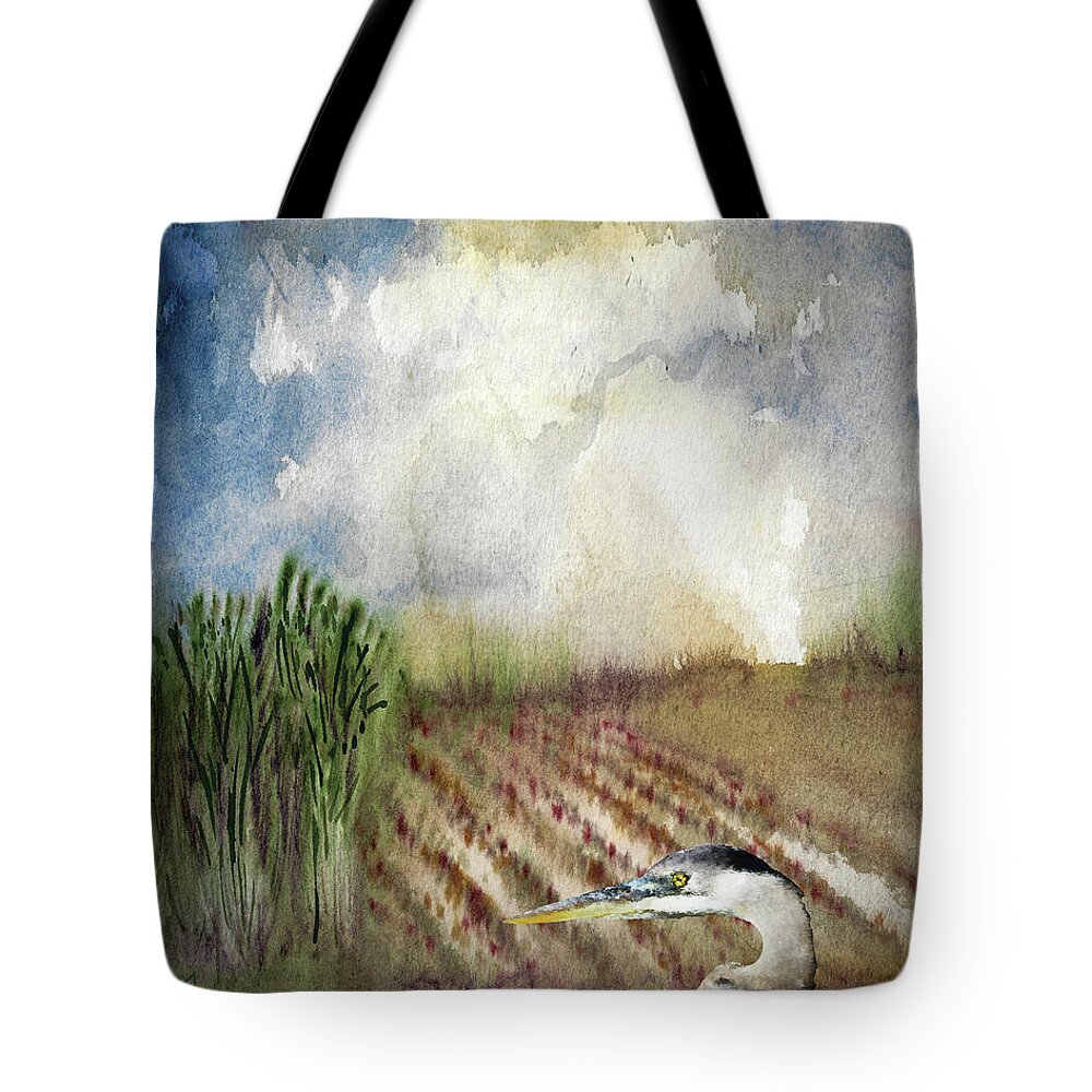 #creativemother Tote Bag featuring the painting Heron in the Cane by Francelle Theriot