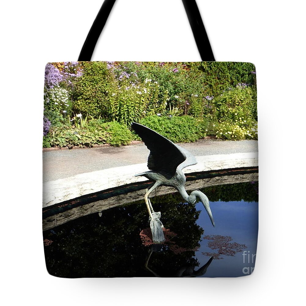 Artistic Photography Tote Bag featuring the photograph Heron Sculpture by Kathie Chicoine