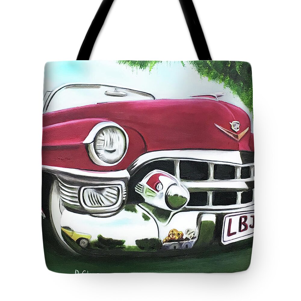Glorso Tote Bag featuring the painting Hey Hey LBJ by Dean Glorso
