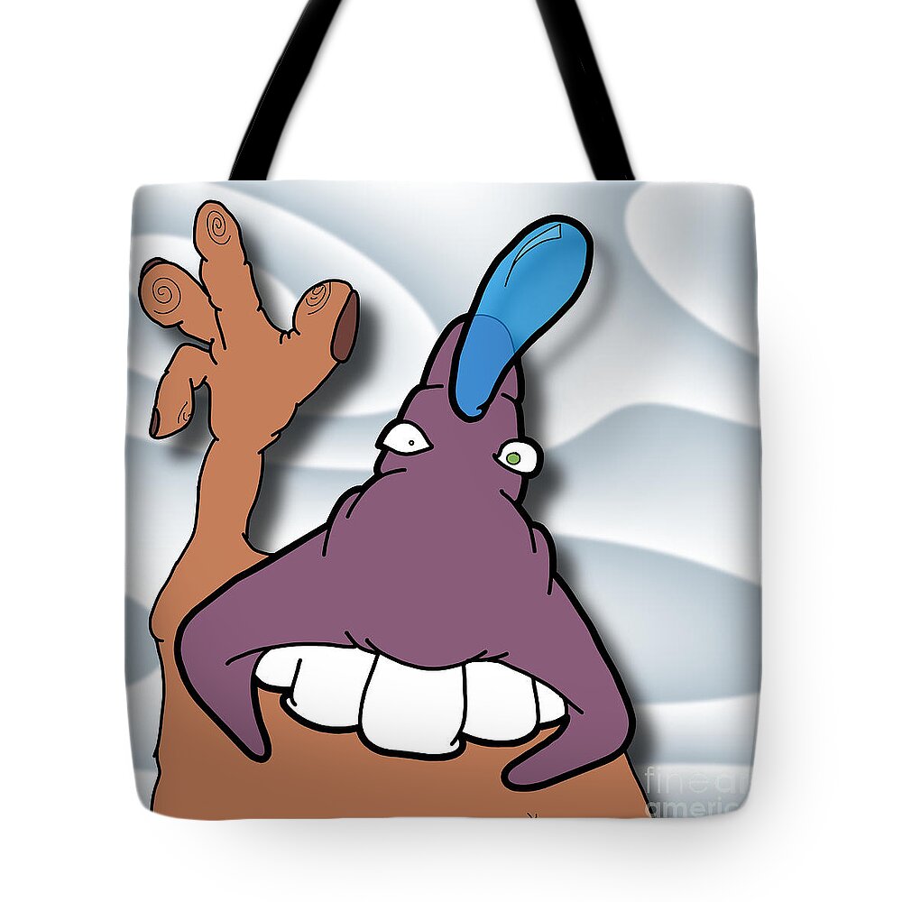 Monster Tote Bag featuring the digital art Hey Howdy Monster by Uncle J's Monsters