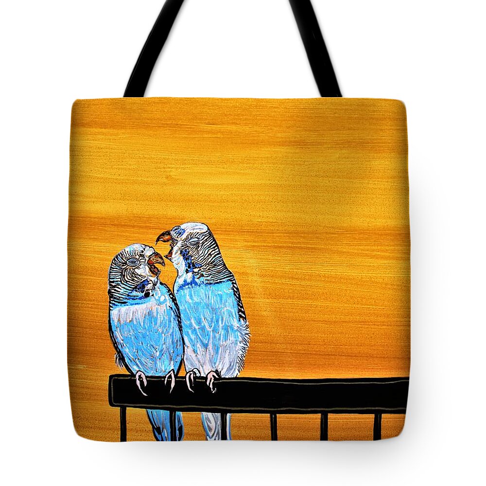 Original Tote Bag featuring the painting Hey What's so funny Part ONE by Barbara Donovan