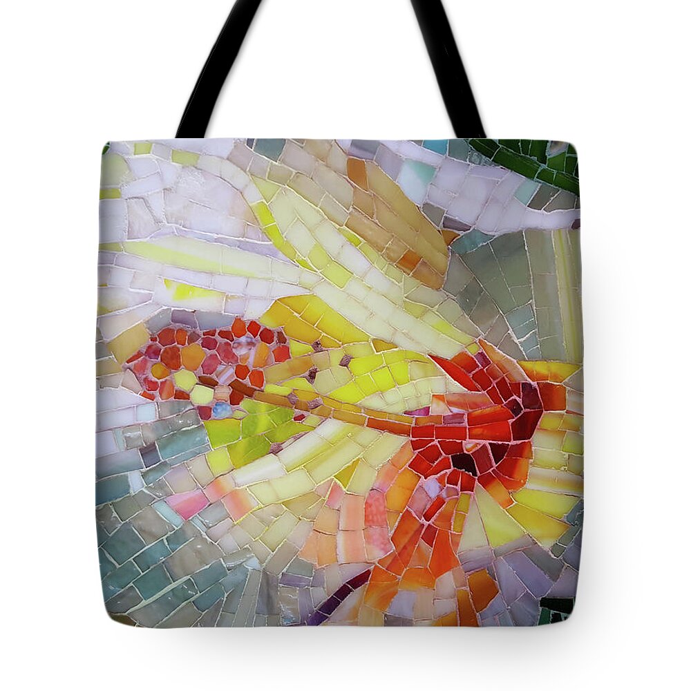 Hibiscus Tote Bag featuring the mixed media Hibiscus #1 by Adriana Zoon