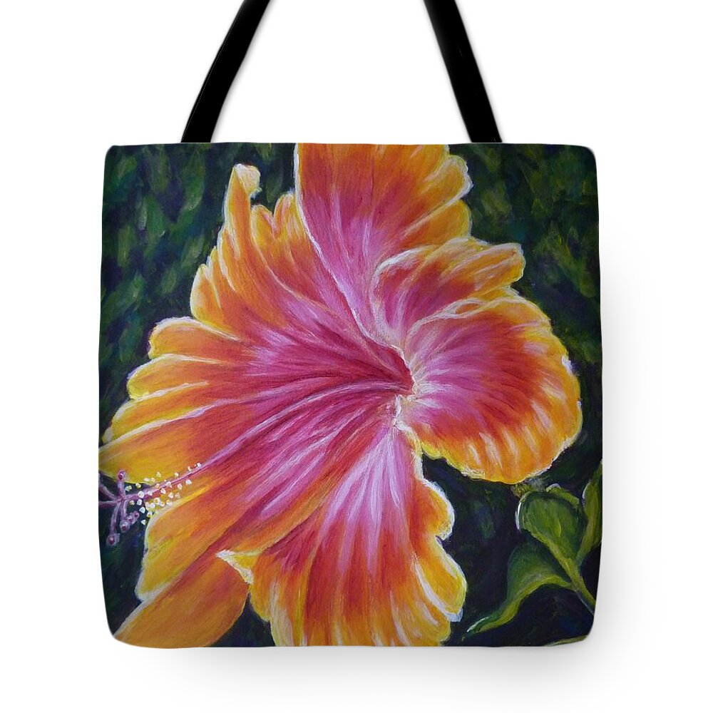 Hybiscus Tote Bag featuring the painting Hibiscus by Amelie Simmons