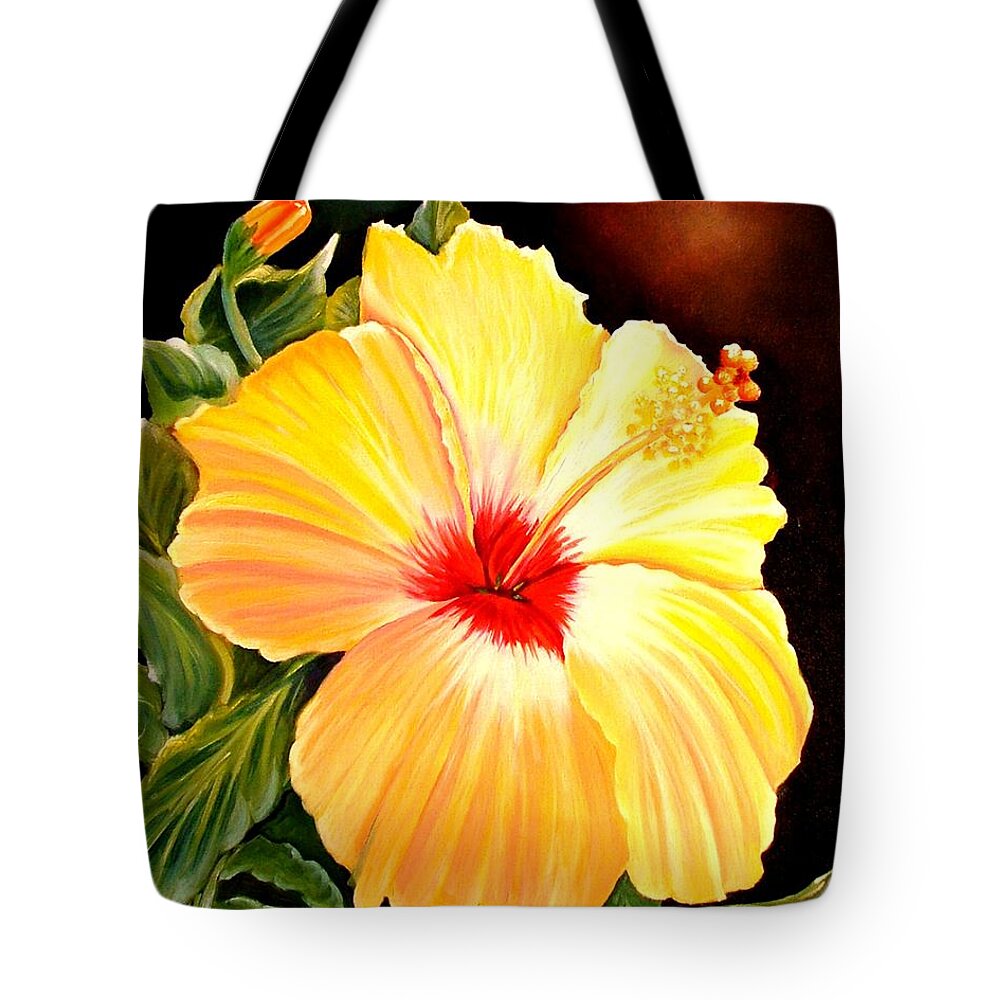 Hibiscus Tote Bag featuring the painting Hibiscus Glory by Carol Allen Anfinsen