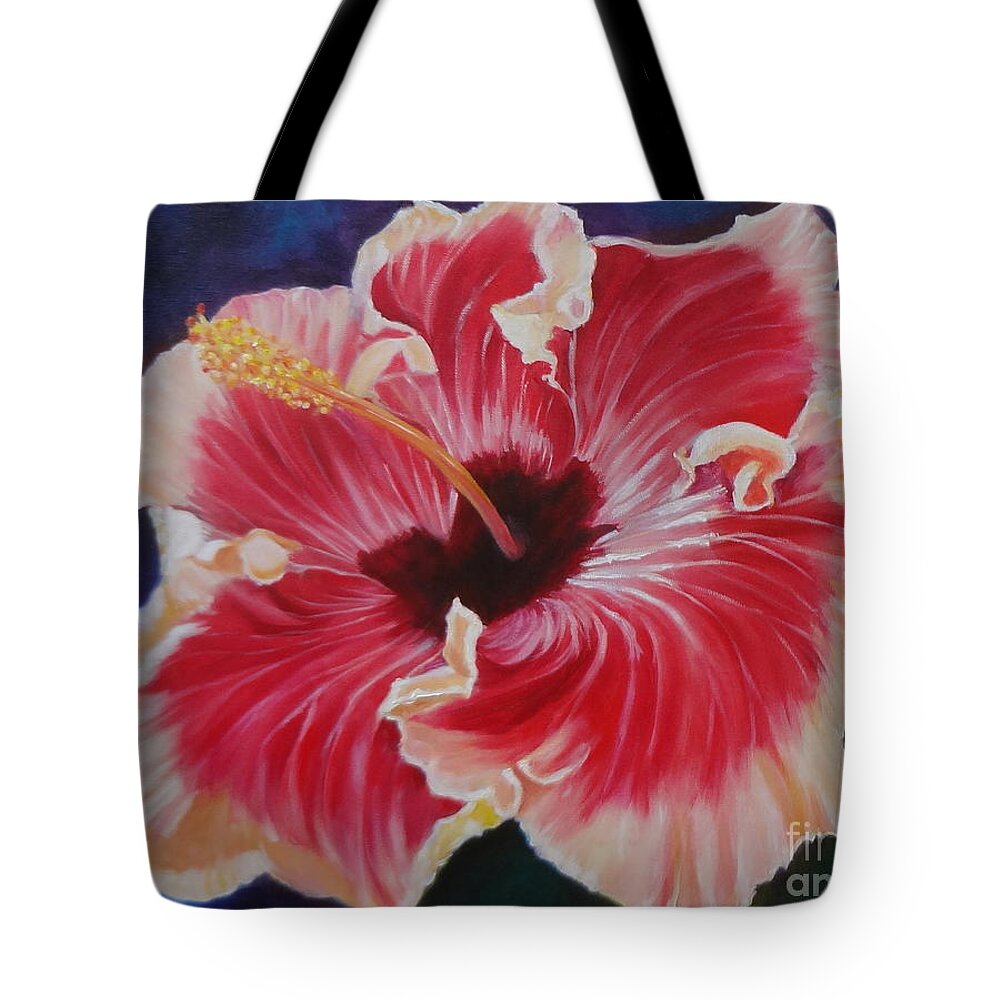 Reds Tote Bag featuring the painting Hibiscus by Jenny Lee