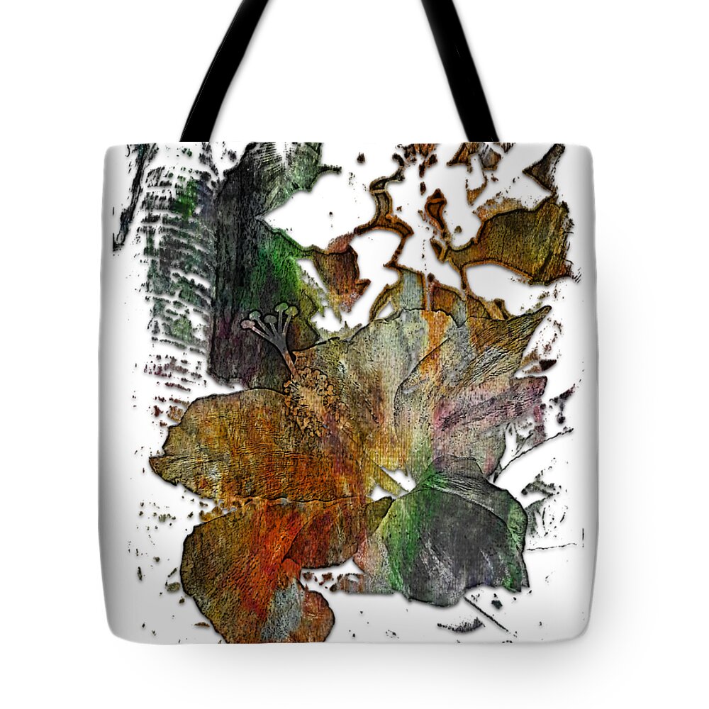 Muted Tote Bag featuring the photograph Hibiscus S D Z 2 Muted Rainbow 3 Dimensional by DiDesigns Graphics