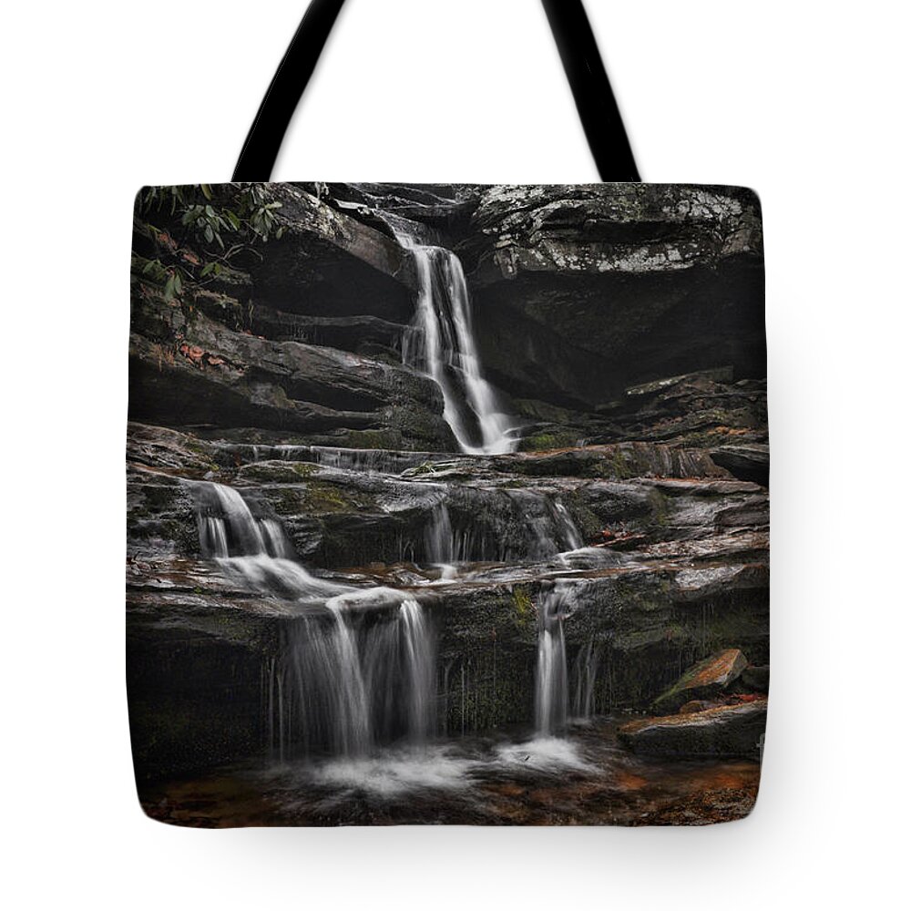 Waterfall Tote Bag featuring the photograph Hidden Falls by Randy Rogers