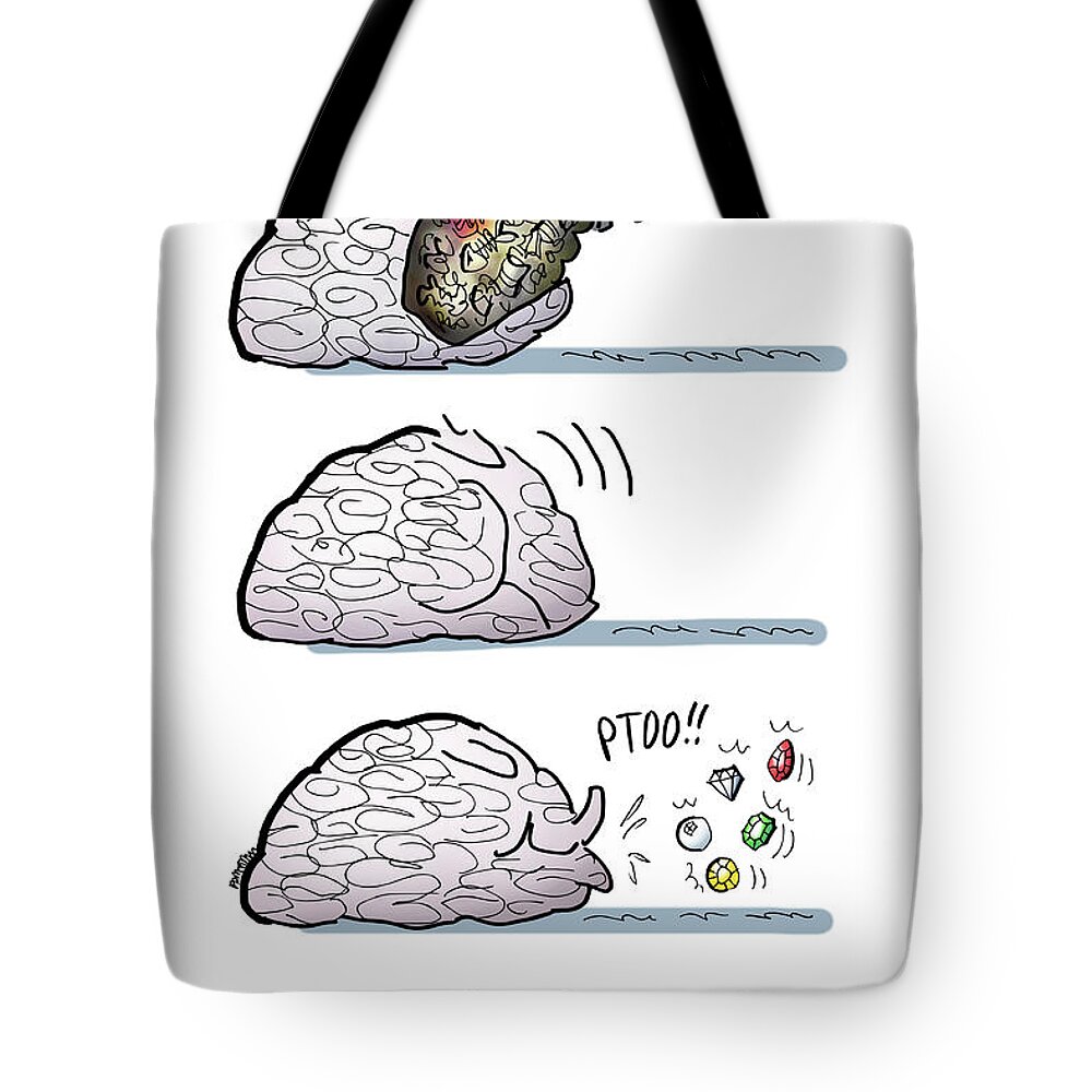 Brain Tote Bag featuring the digital art Hidden Gems by Mark Armstrong