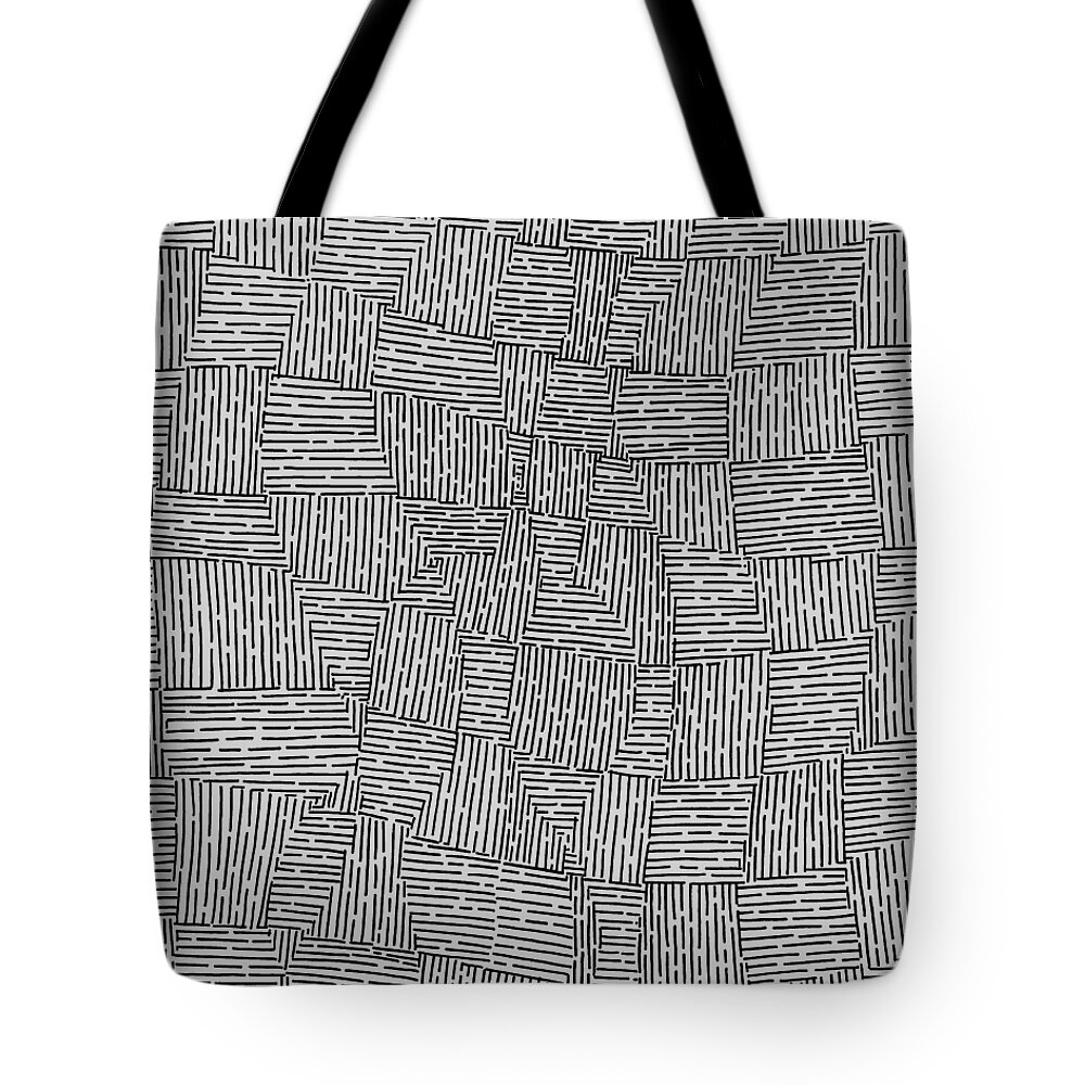 Black And White Tote Bag featuring the drawing Hidden Image #14 by A Mad Doodler