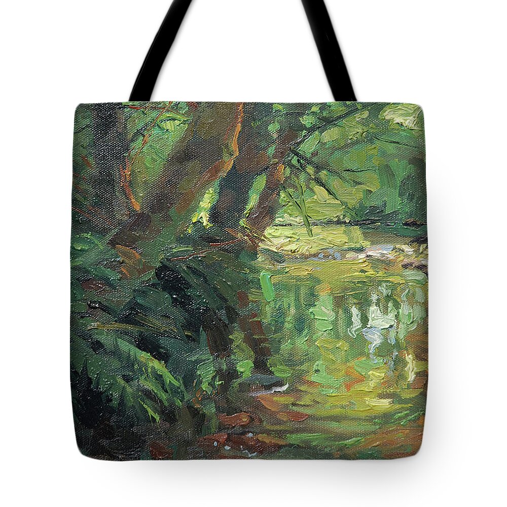 Country Tote Bag featuring the painting HIdden Stream by Steve Henderson