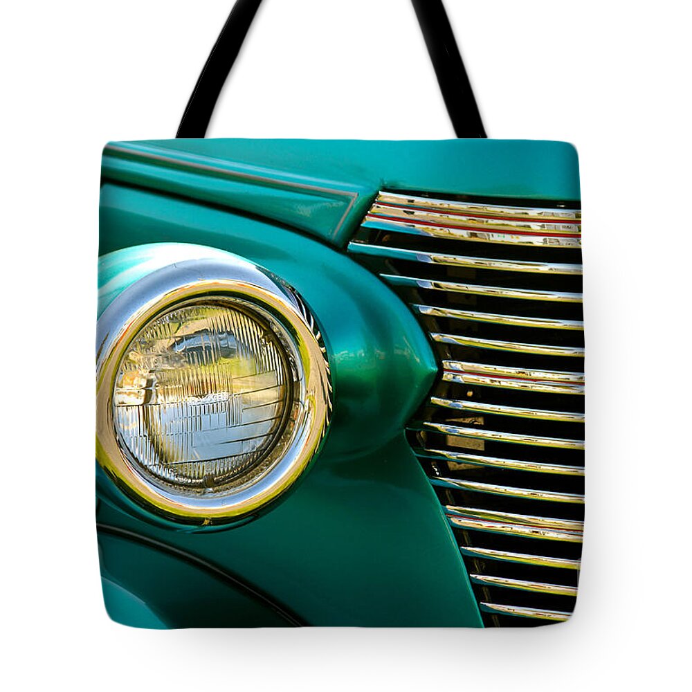 Vintage Auto Tote Bag featuring the photograph High Beam by Michael Cinnamond