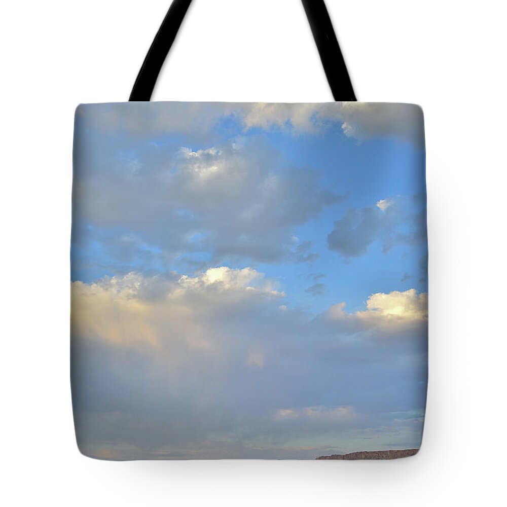 Capitol Reef National Park Tote Bag featuring the photograph High Clouds over Caineville Wash by Ray Mathis