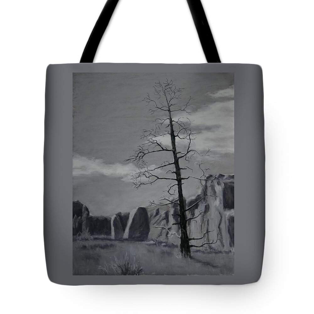 Landscape Tote Bag featuring the painting High Desert Skeleton by Nancy Jolley