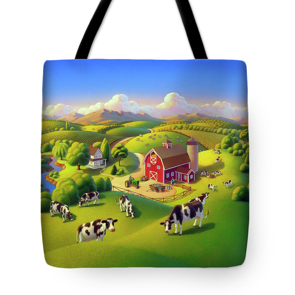 Farm Tote Bag featuring the painting High Meadow Farm by Robin Moline