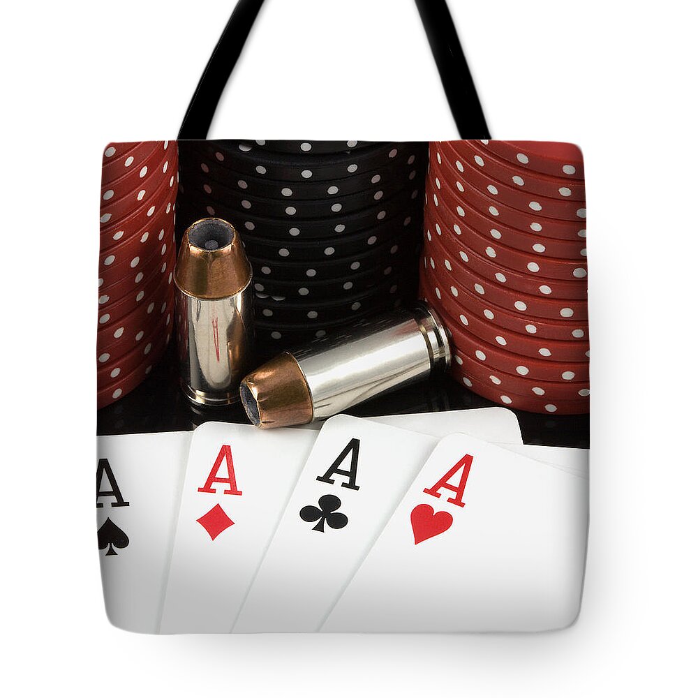 Aces Tote Bag featuring the photograph High Stakes Poker by Al Mueller