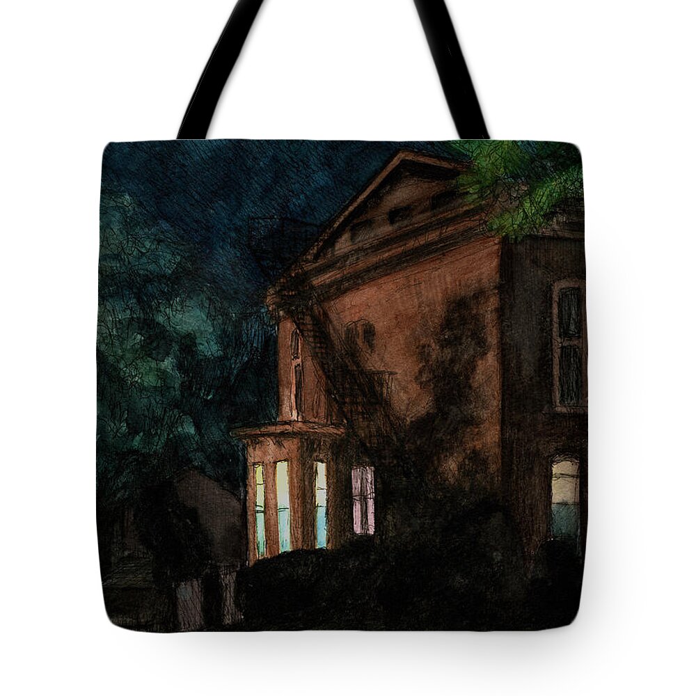 Landscape Tote Bag featuring the painting High Street by Arthur Barnes