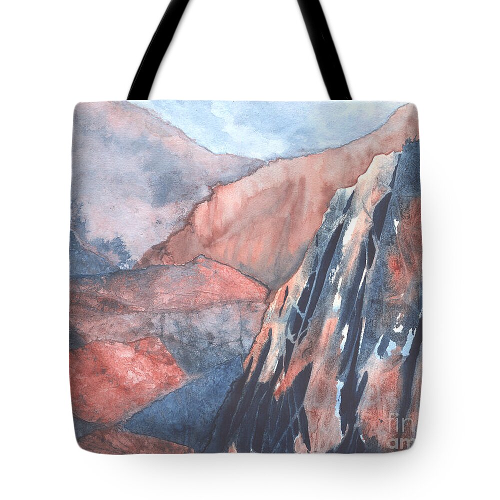 Landscape Tote Bag featuring the painting Higher Ground by Lynn Quinn