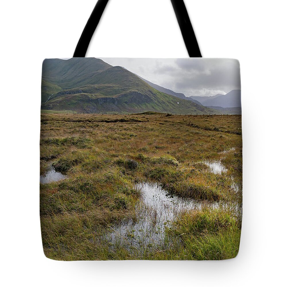 Highlands Tote Bag featuring the photograph Highland peat bog by Gary Eason