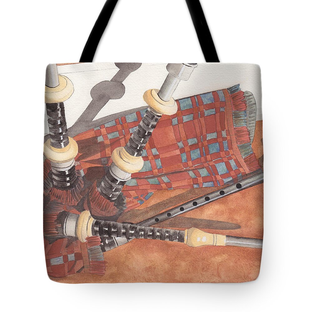 Great Tote Bag featuring the painting Highland Pipes II by Ken Powers