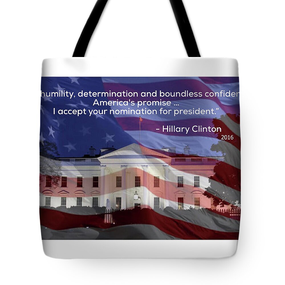 Hillary Clinton Tote Bag featuring the photograph Hillary Clinton's Acceptance Speech by Jackson Pearson