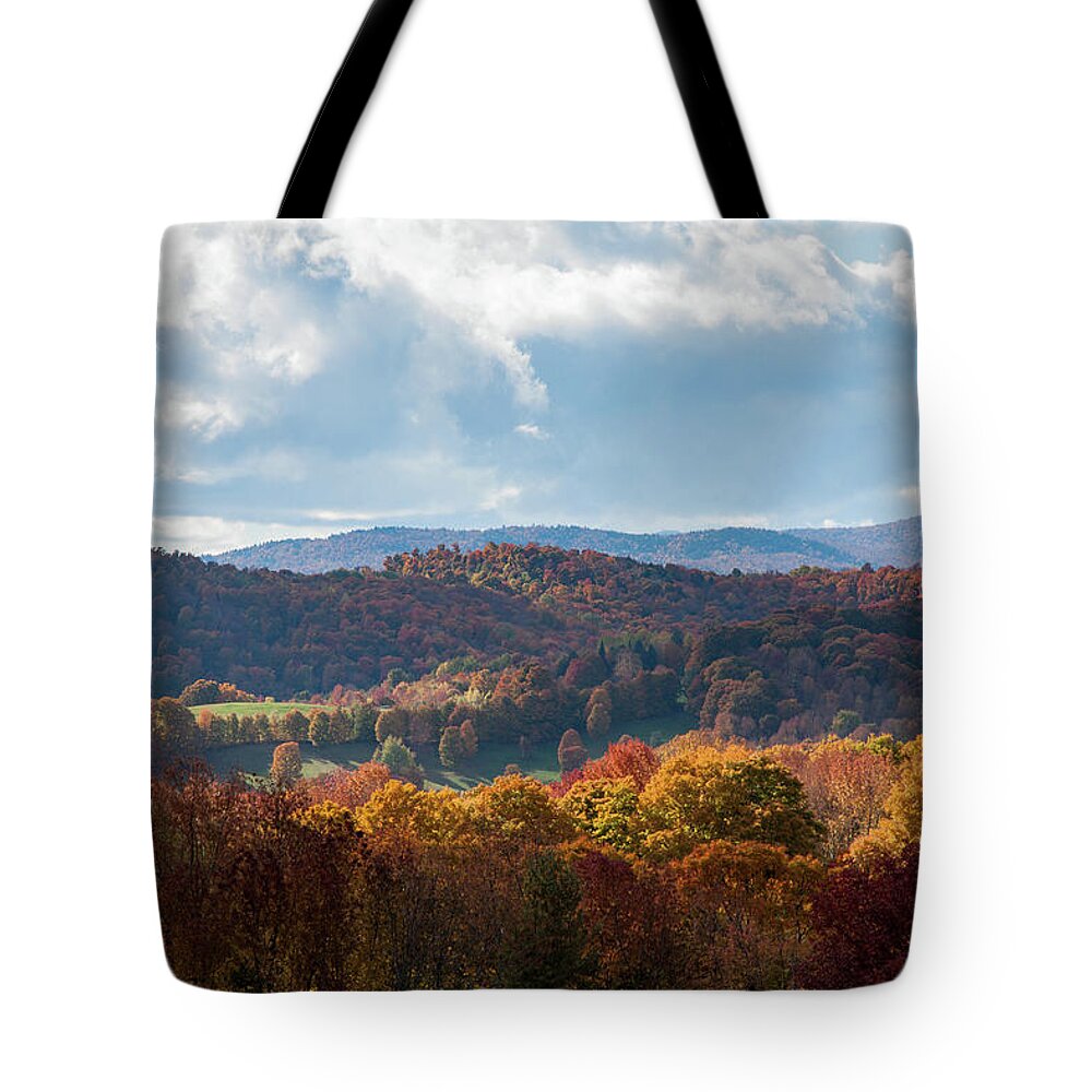 #jefffolger Tote Bag featuring the photograph Hills of Pomfret Vermont by Jeff Folger